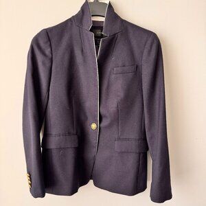 J Crew Petite Wool Regent Blazer Navy